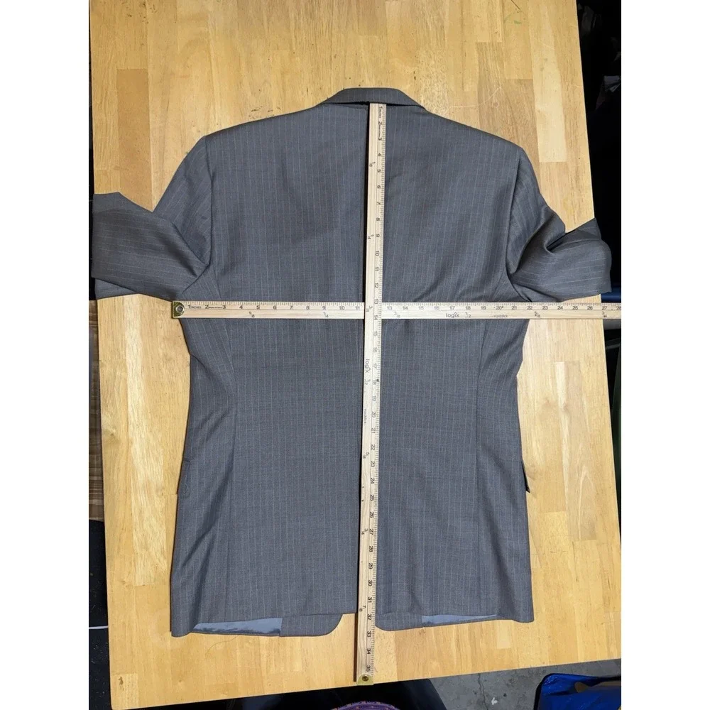 Hickey Freeman Nordstrom Blazer 41R Gray Pinstripe Wool USA Union Made